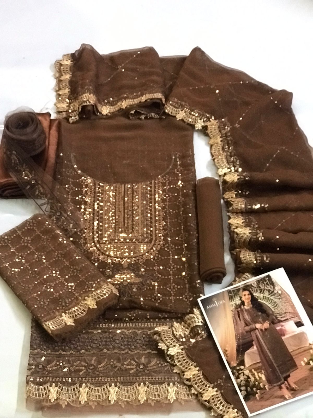 ASIM JOFA DASTAN CHIFFON EMBROIDERED DRESS WITH CHIFFON EMBROIDERED DUPATTA