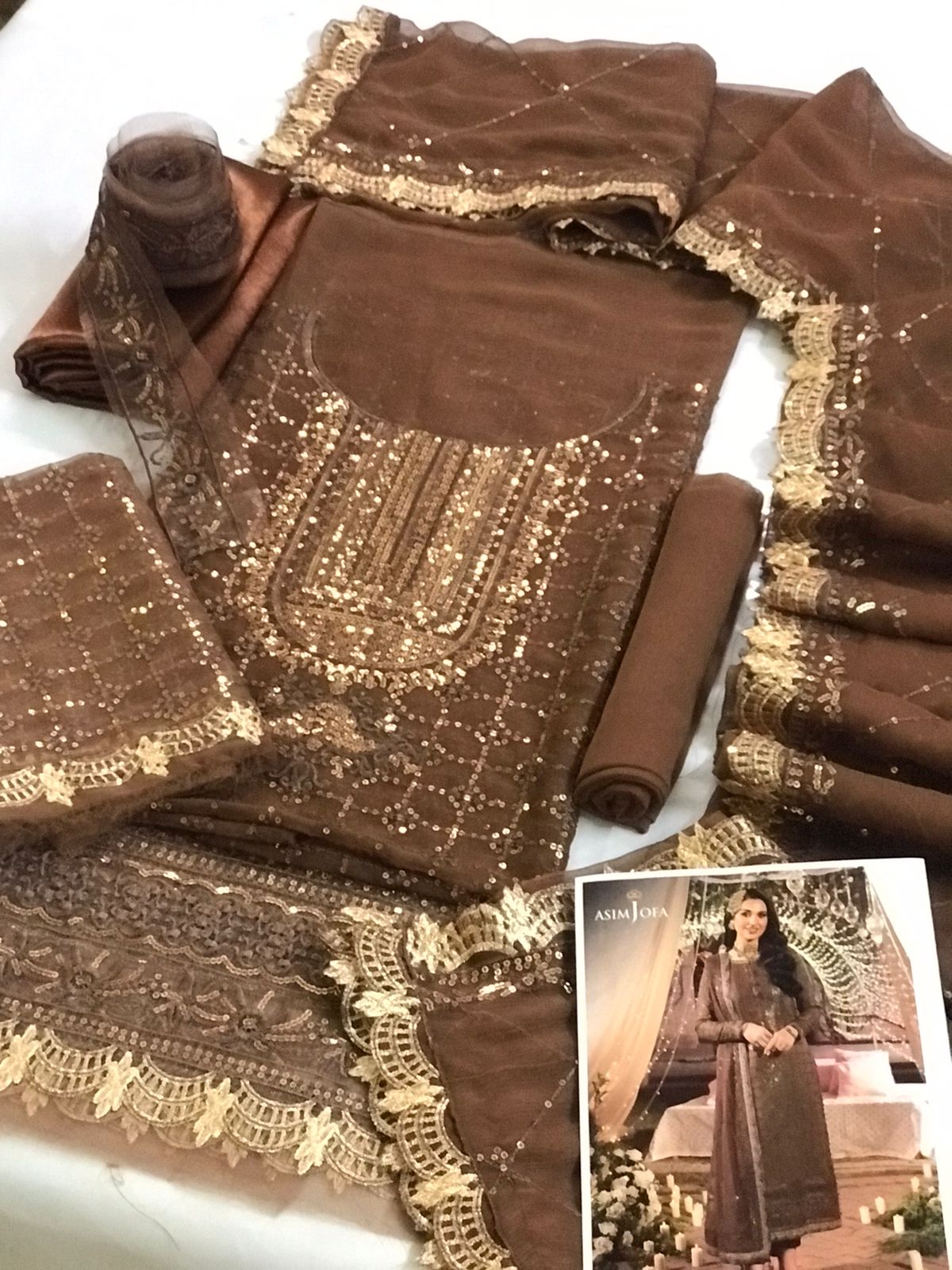 ASIM JOFA DASTAN CHIFFON EMBROIDERED DRESS WITH CHIFFON EMBROIDERED DUPATTA
