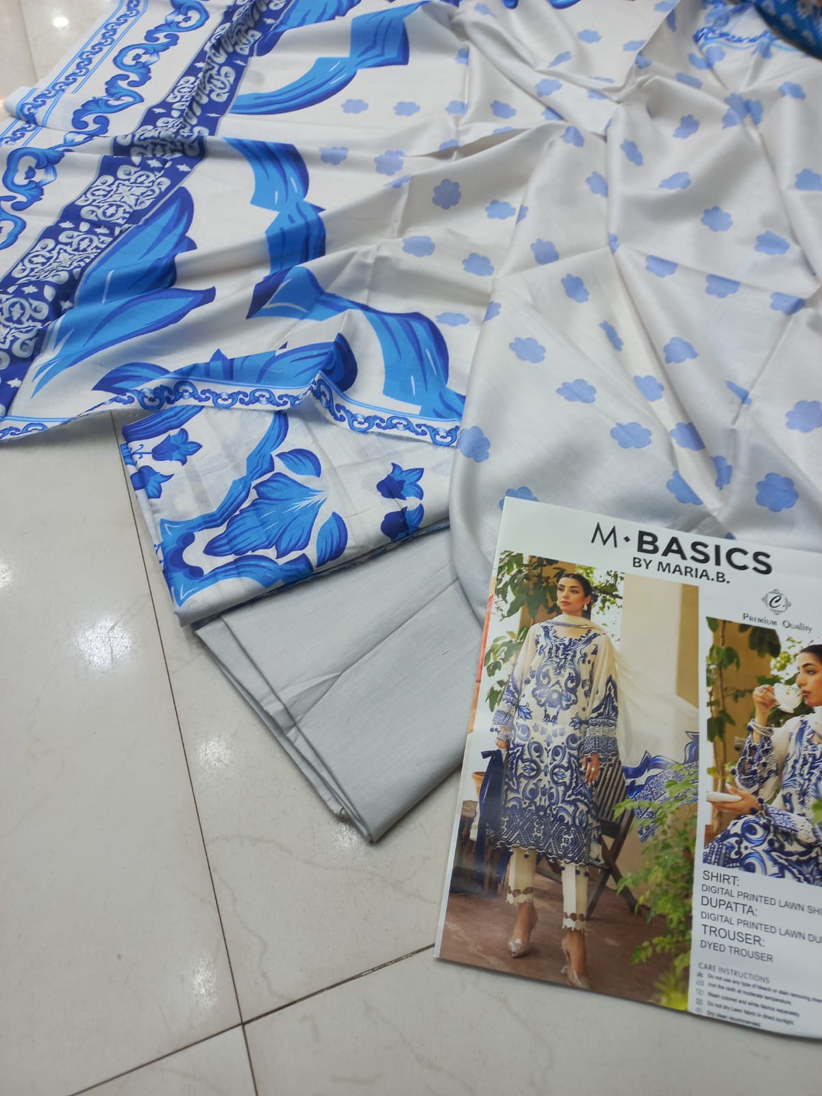 MARIA-B RAPLICA PRINTED SUIT WITH LAWN DUPATTA