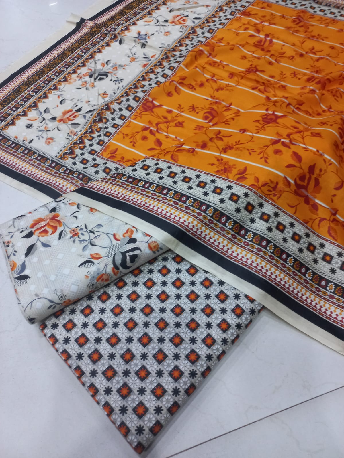 Mix Brand 3 Pcs Printed Cotton