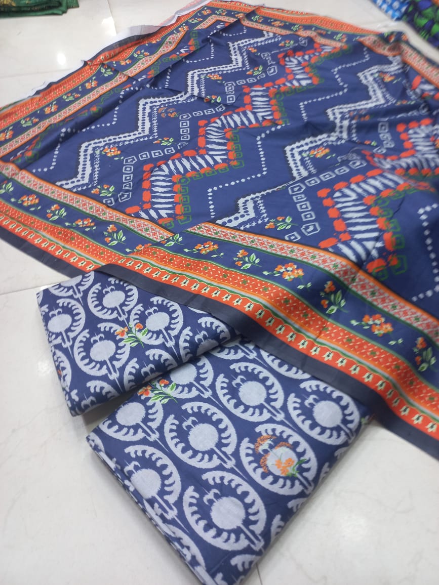 Mix Brand 3 Pcs Printed Cotton Lawn