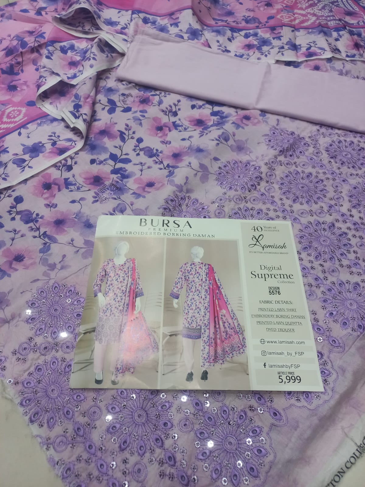 Bursa Chikan Kari Daman Embroidered