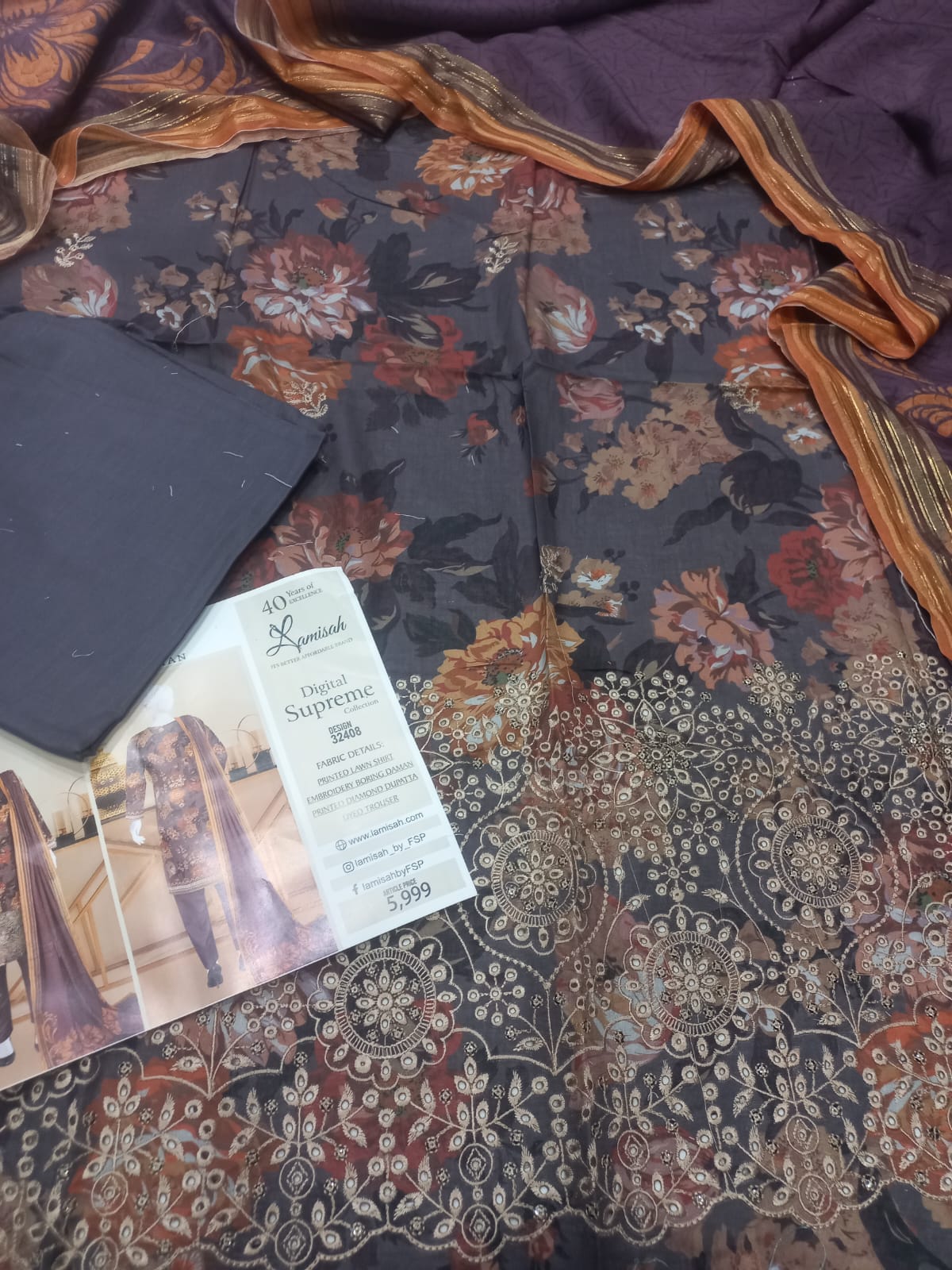 Bursa Chikan Kari Daman Embroidered