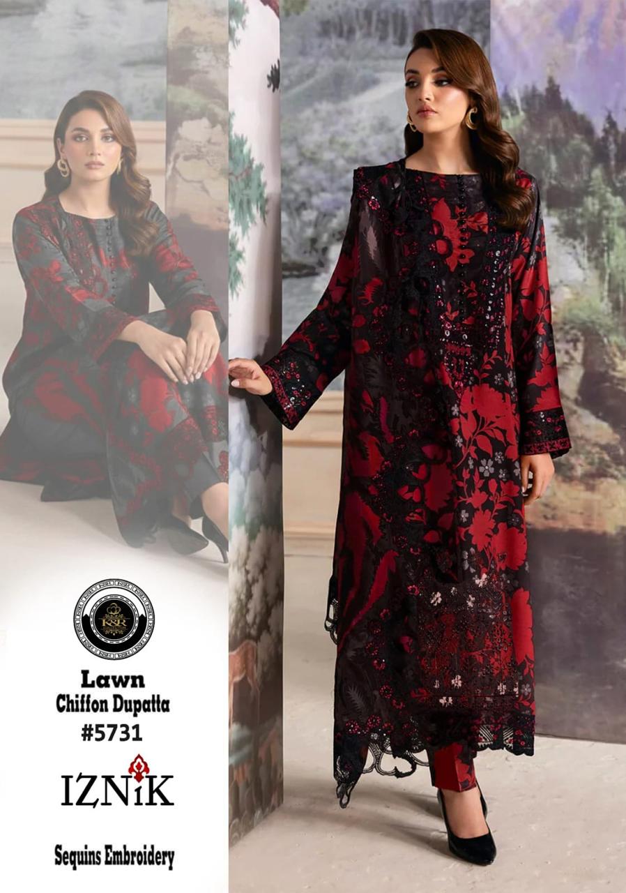 K&R Lawn Shirt with Sequence Embroidery