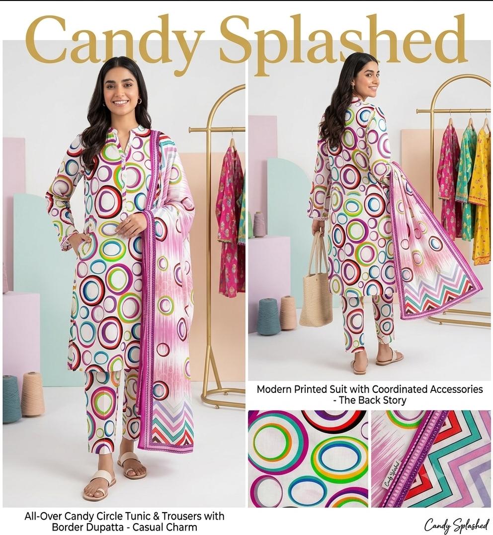 CANDY SPLASHED Lawn Printed 3 Piece Collection
