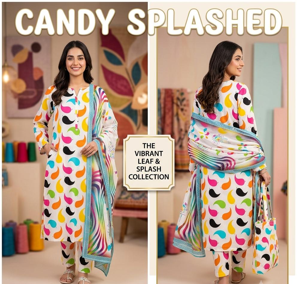 CANDY SPLASHED Lawn Printed 3 Piece Collection