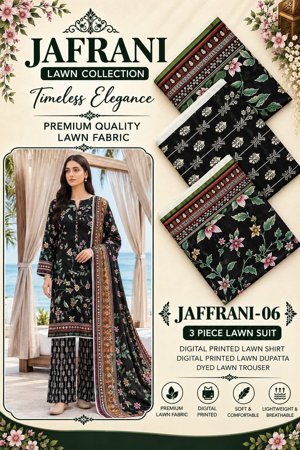 KEYSARIA 3 PCS PRINTED LAWN COLLECTION