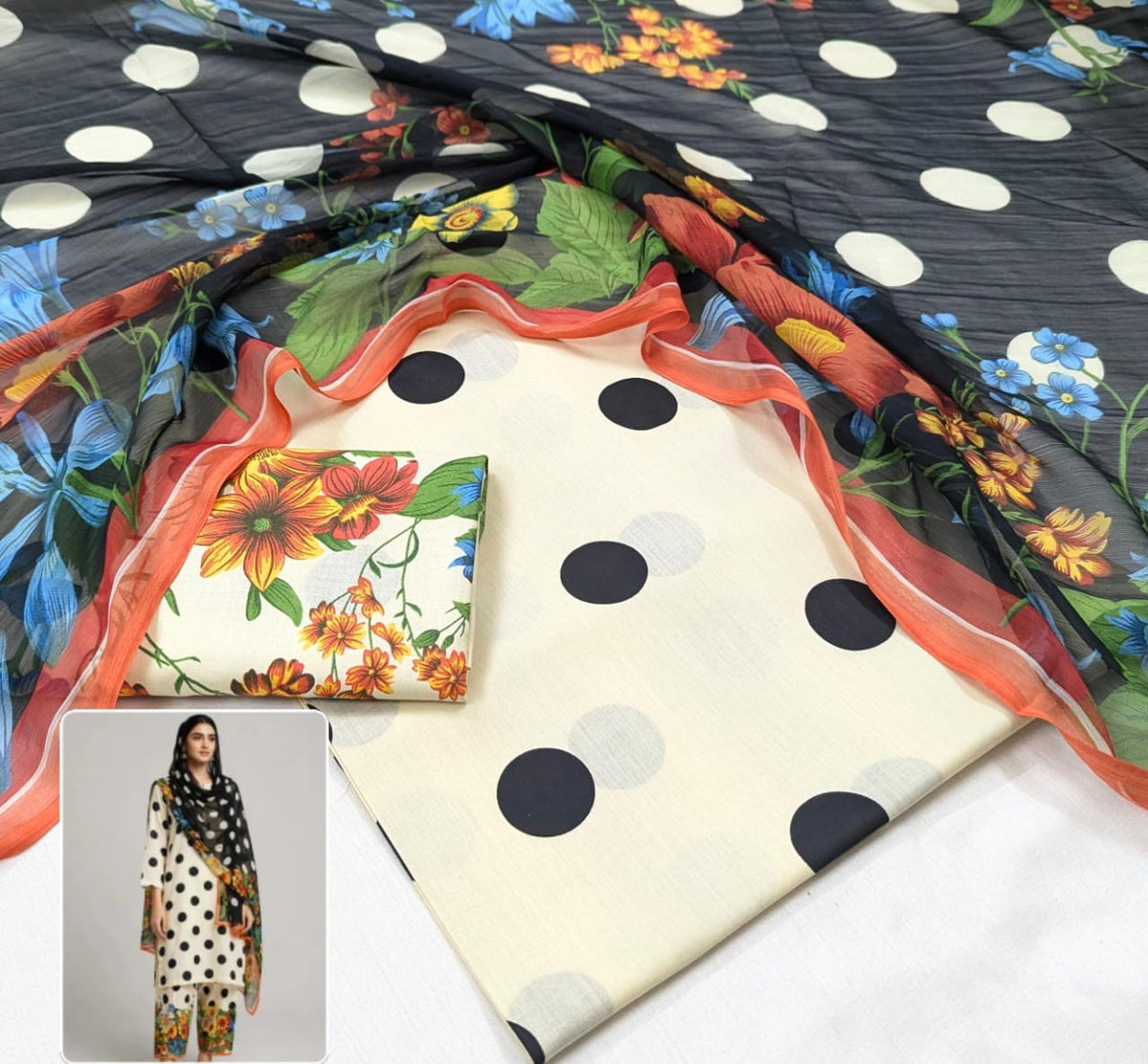 Printed Lawn With Chiffon Dupatta Collection