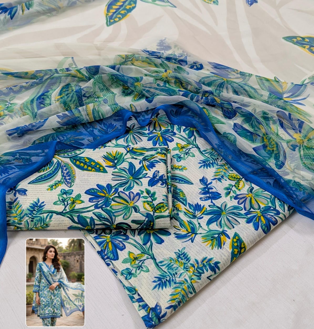 Printed Lawn With Chiffon Dupatta Collection