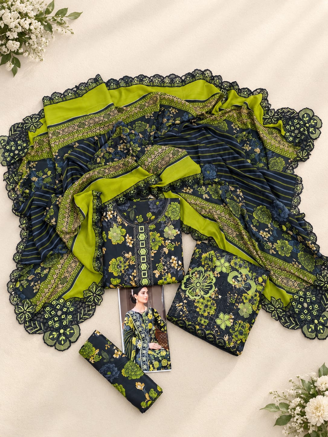EMBROIDERED LAWN WITH EMBROIDERED CHIFFON DUPATTA