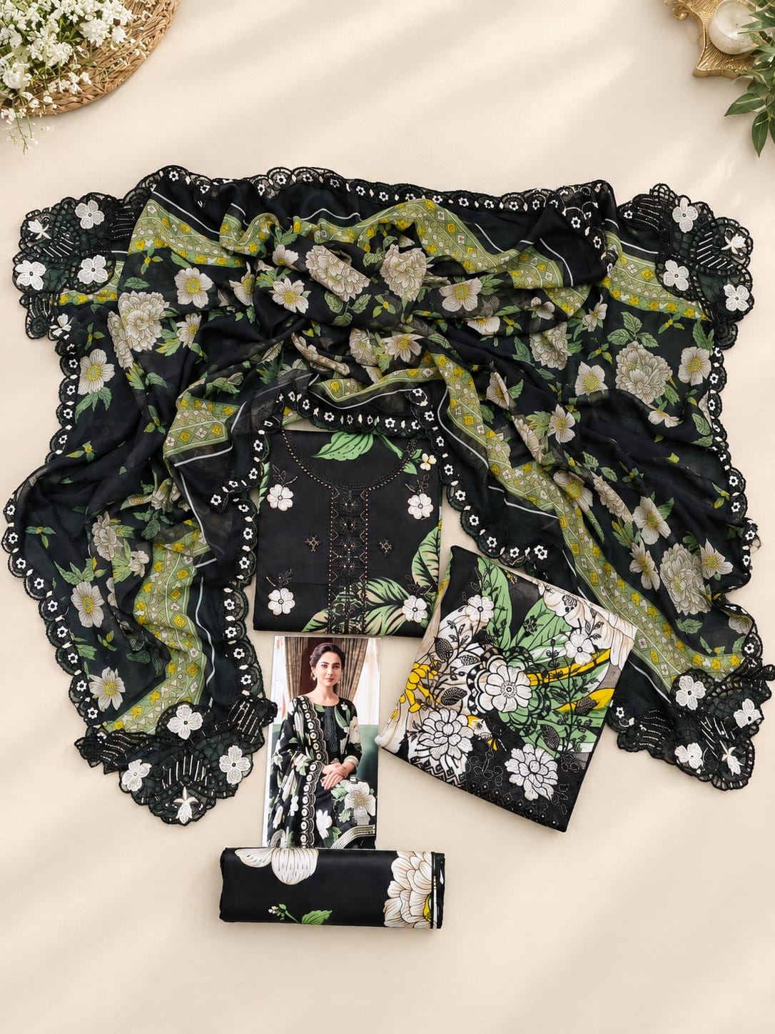 EMBROIDERED LAWN WITH EMBROIDERED CHIFFON DUPATTA