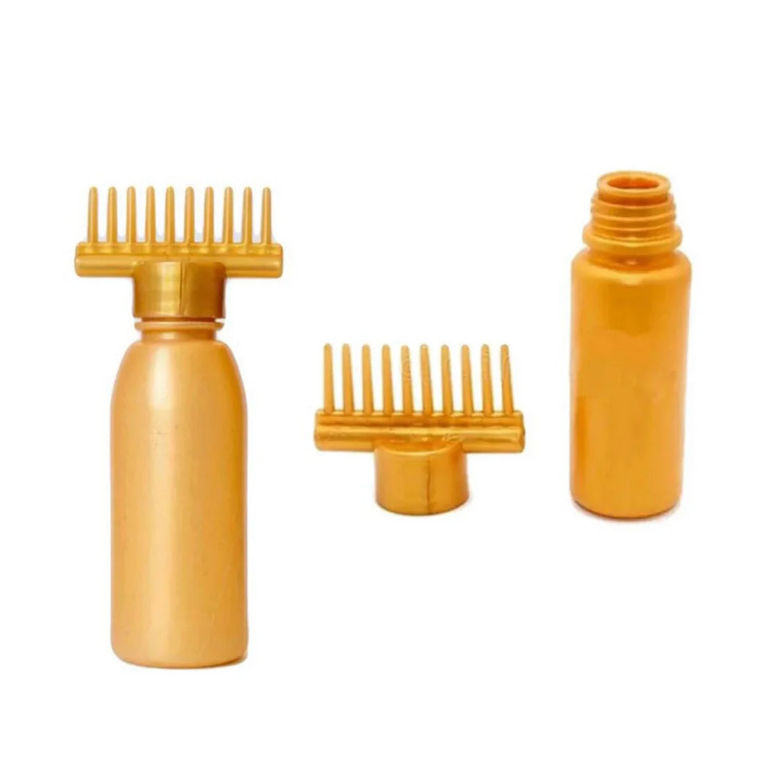 Hair Oil Comb Bottle gold
