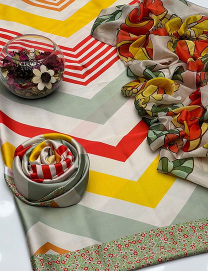 Fabric Shamoz silk Digital Printed