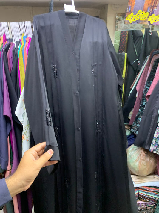 Fancy Sleeves Cutdana Abaya