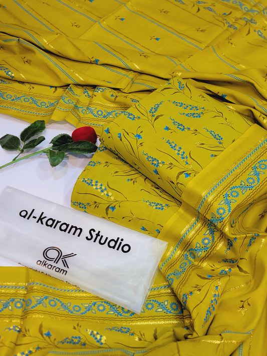 Al-Karam Kasturi Cotton Printed 3 Pcs Suit