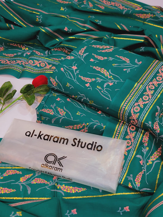 Al-Karam Kasturi Cotton Printed 3 Pcs Suit