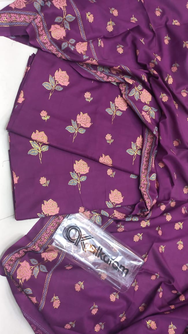 Al-Karam Kasturi Cotton Printed 3 Pcs Suit