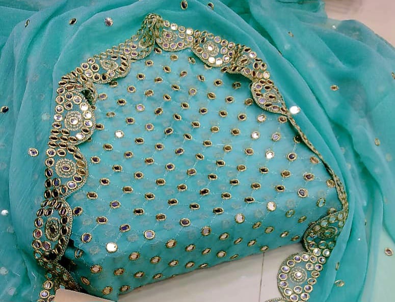 3 PCS CHIFFON SUITS WITH 9MM SEQUINS