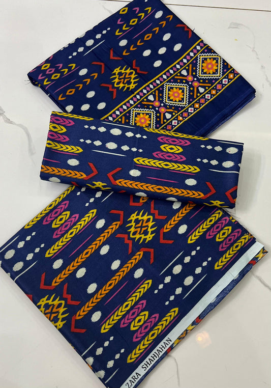 Al-Karam Kasturi Cotton Printed 3 Pcs Suit