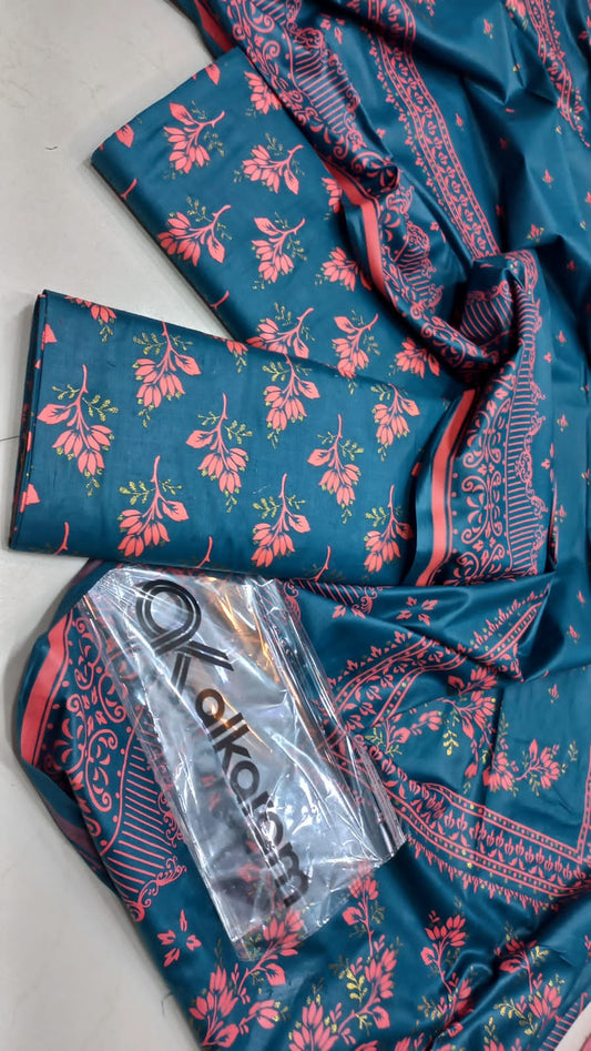Al-Karam Kasturi Cotton Printed 3 Pcs Suit
