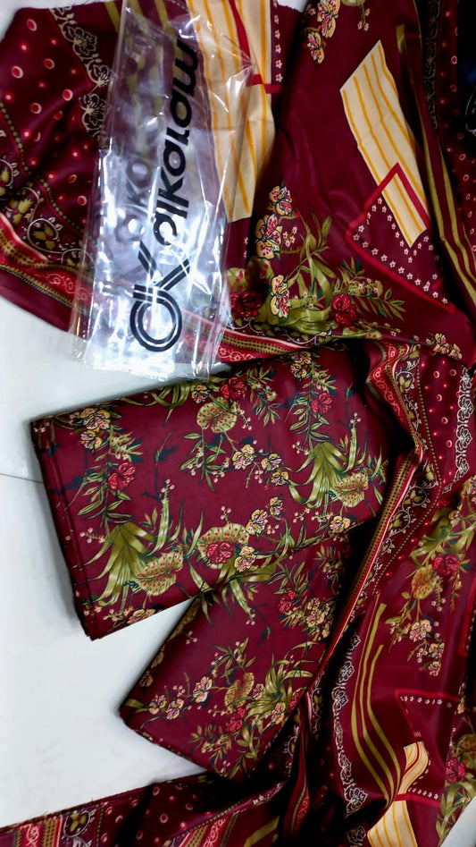 Al-Karam Kasturi Cotton Printed 3 Pcs Suit