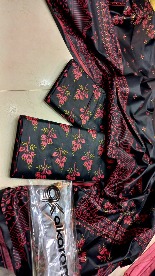Al-Karam Kasturi Cotton Printed 3 Pcs Suit