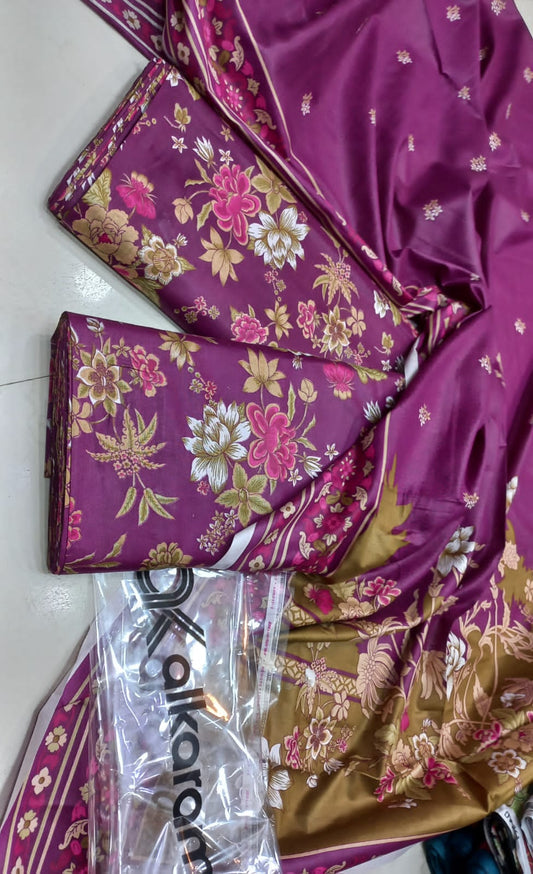 Al-Karam Kasturi Cotton Printed 3 Pcs Suit