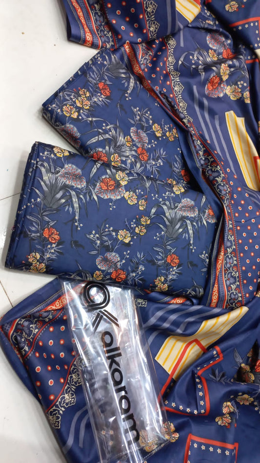 Al-Karam Kasturi Cotton Printed 3 Pcs Suit