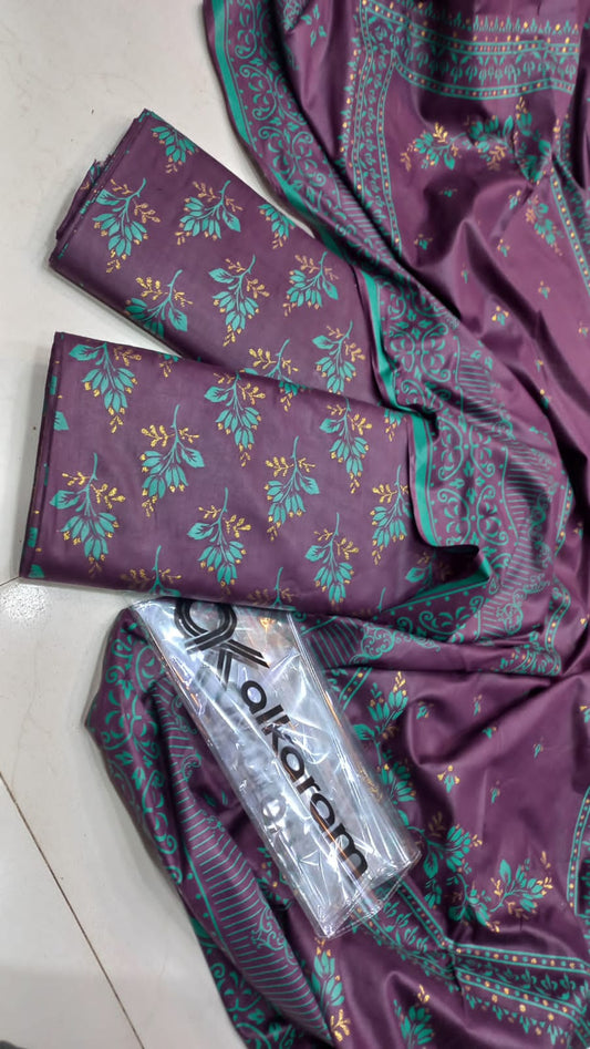 Al-Karam Kasturi Cotton Printed 3 Pcs Suit