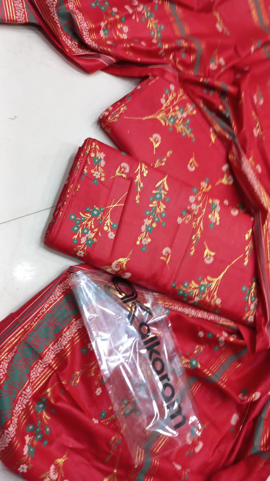 Al-Karam Kasturi Cotton Printed 3 Pcs Suit