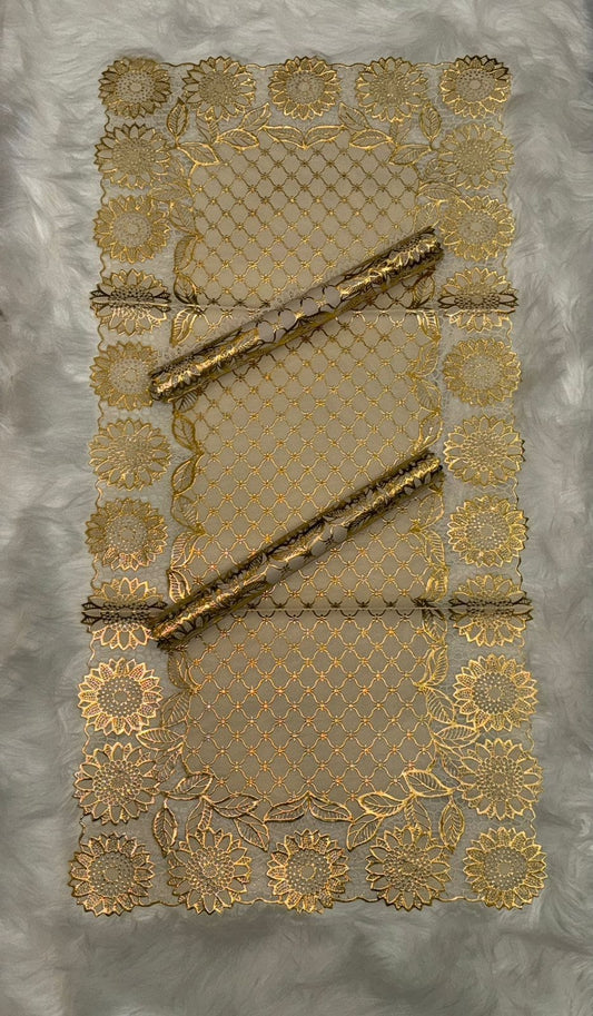 3 PCs Center Table Runner & Mats Set