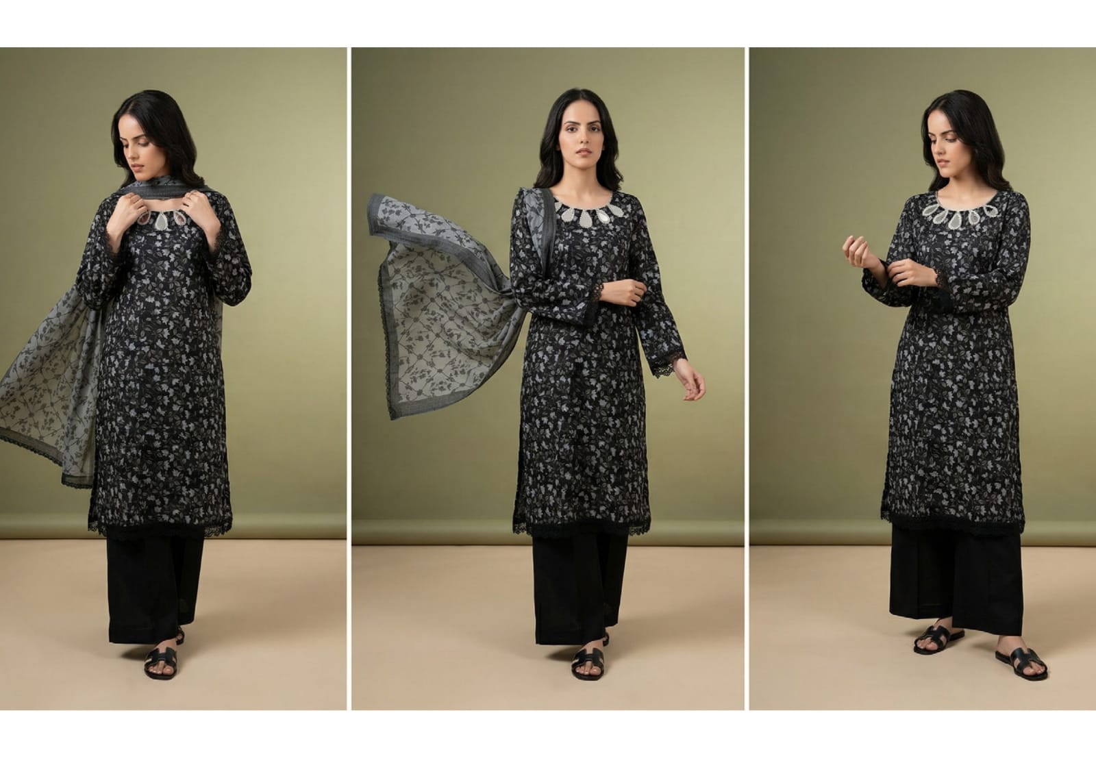 BLACK & WHITE DIGITAL PRINED LAWN COLLECTION 2026