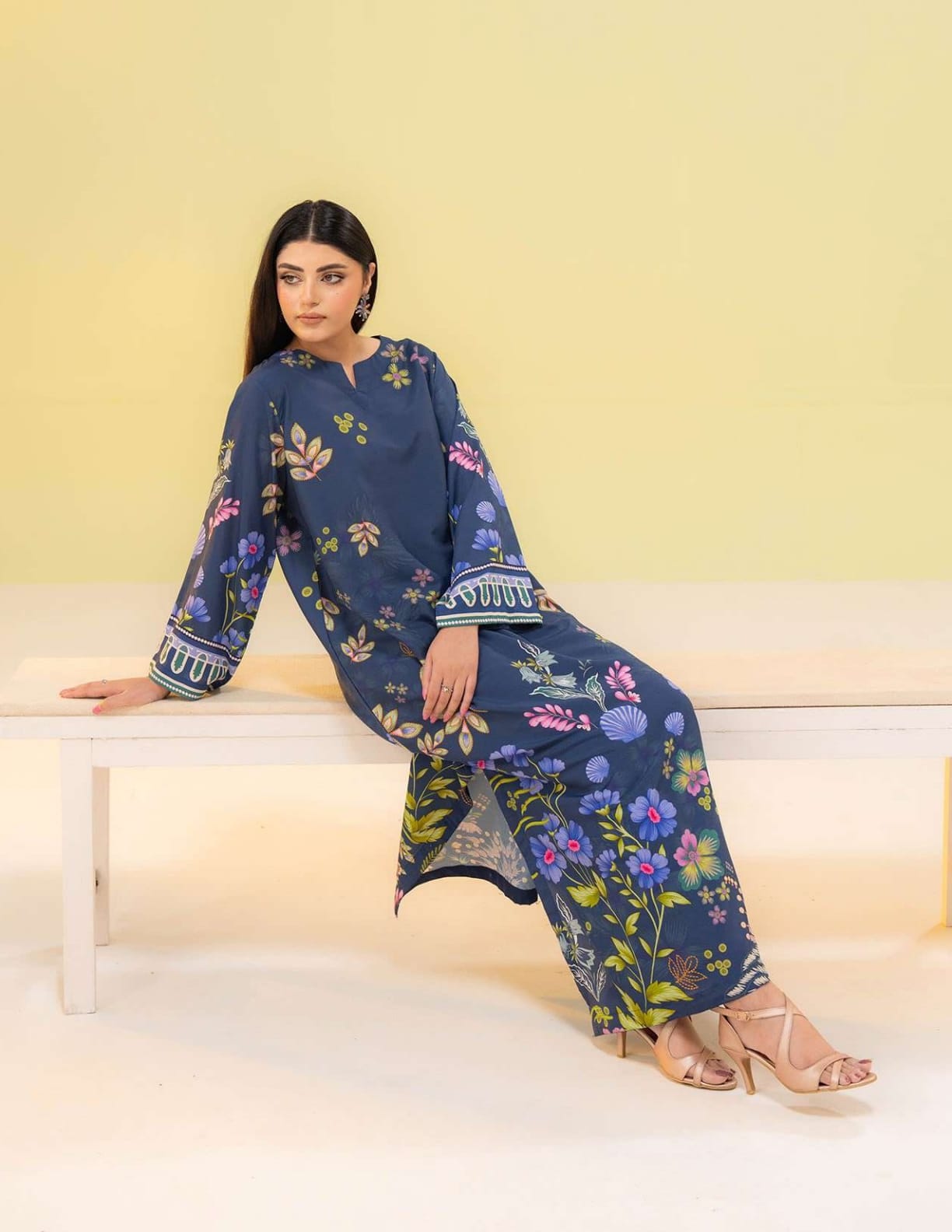 SUMMER KAFTAN BY AMAL 2 Pcs CO-ORDS SILK KAFTAN