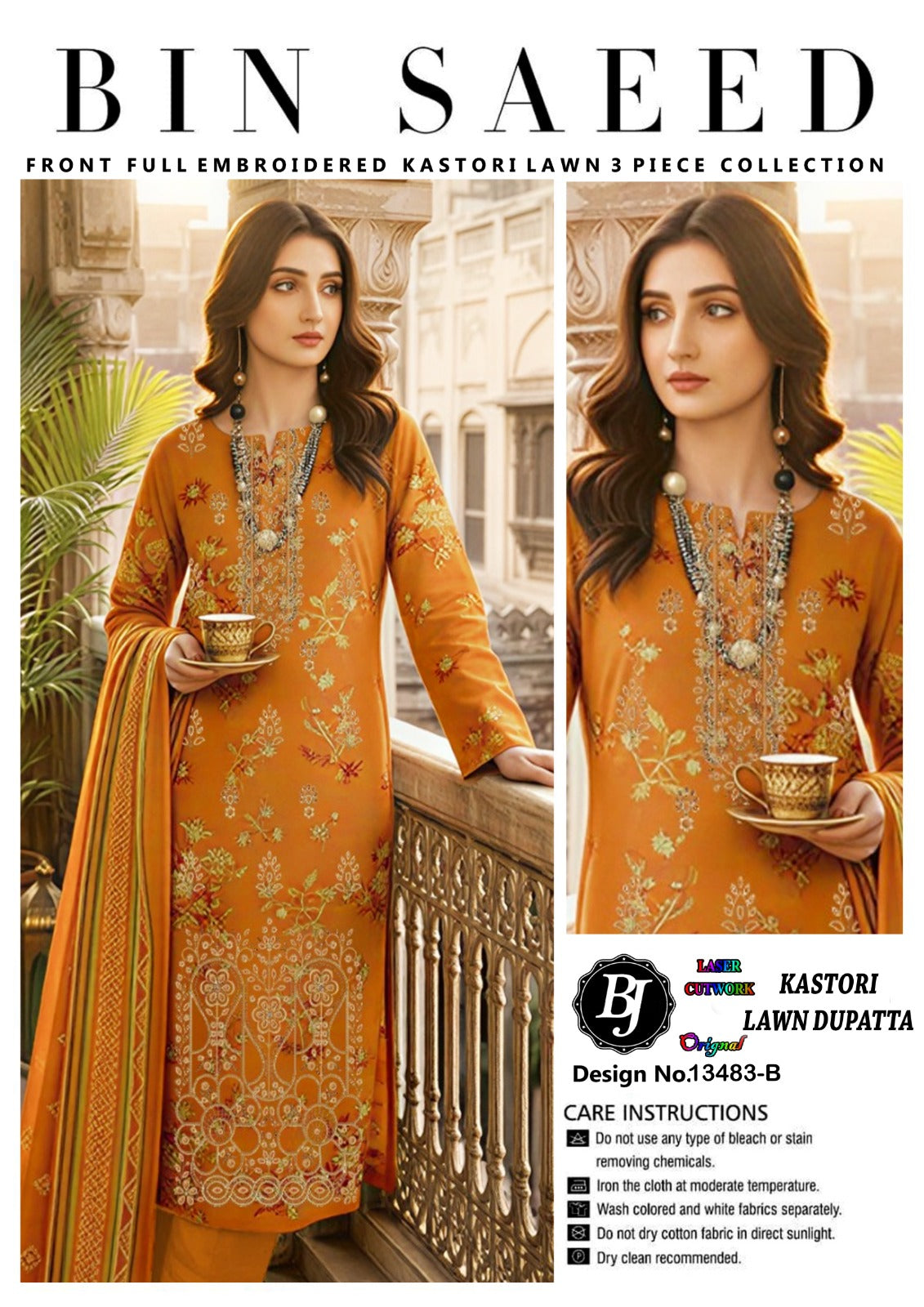 BJ Cotton With Lawn Dupatta