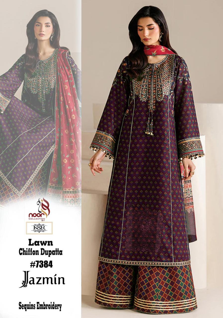 K&R Lawn Shirt with Sequence Embroidery