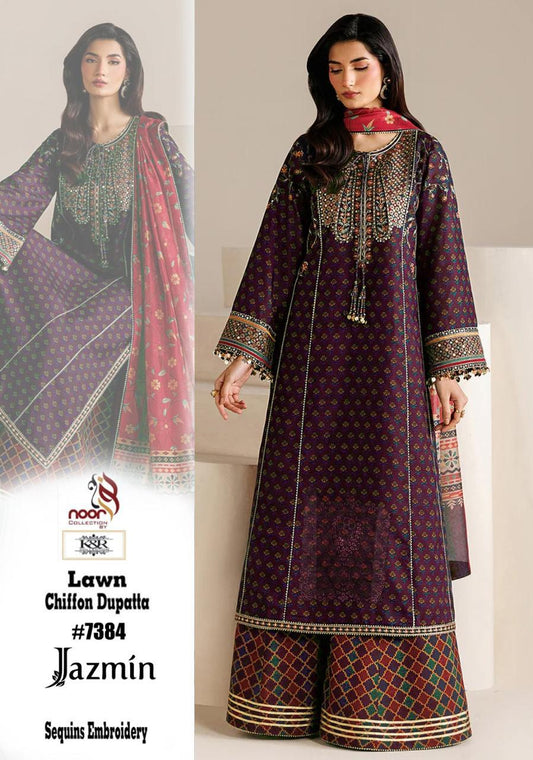 K&R Lawn Shirt with Sequence Embroidery