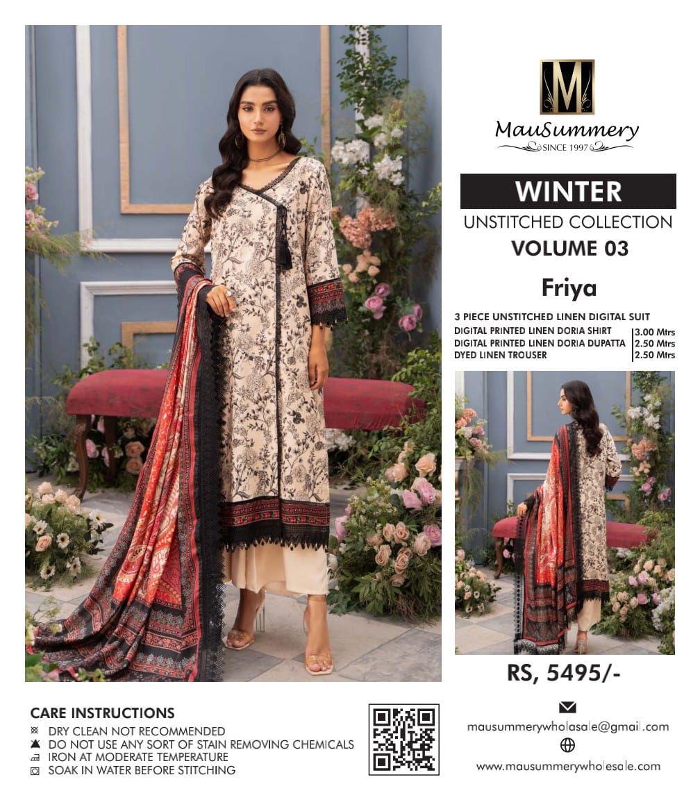 MAUSUMMERY Digital Printed Linen Bana Dora Collection