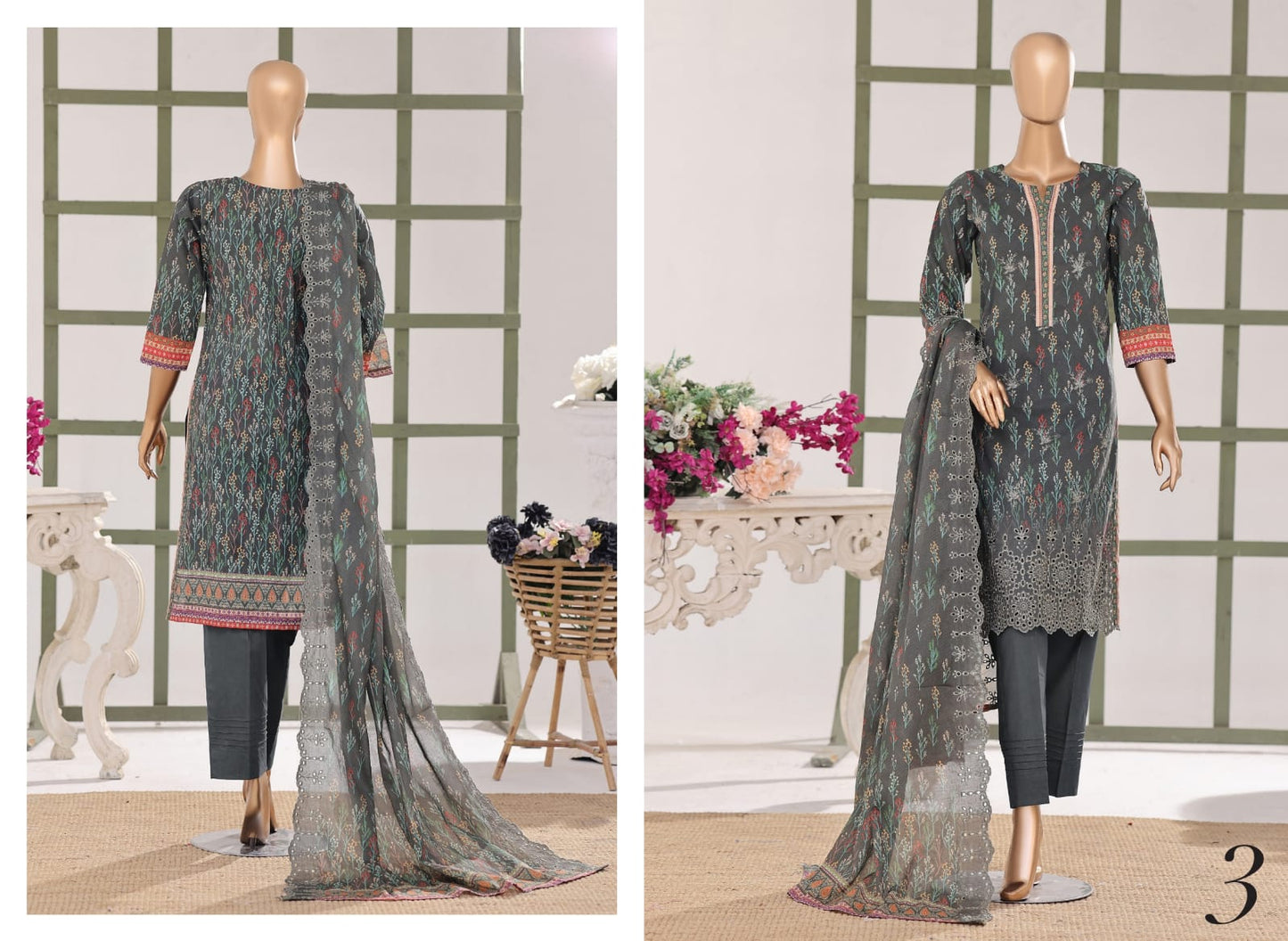 Samira Digital Printed Embroidered Chikankari Lawn Collection