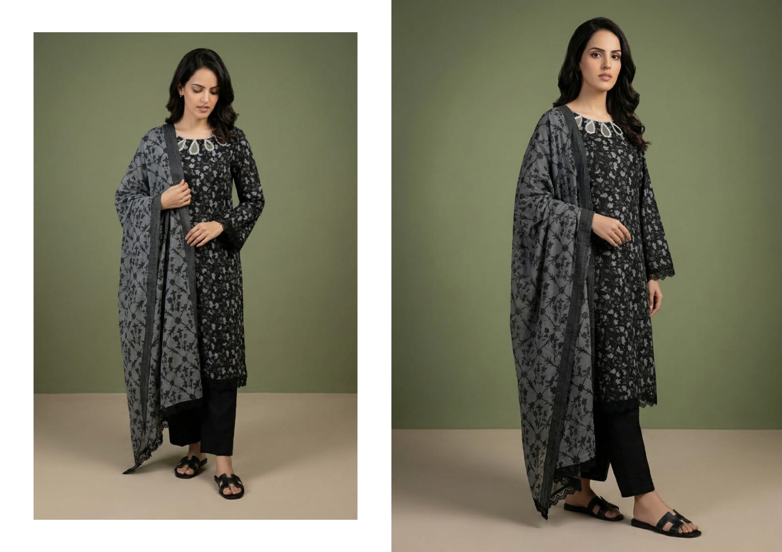 BLACK & WHITE DIGITAL PRINED LAWN COLLECTION 2026