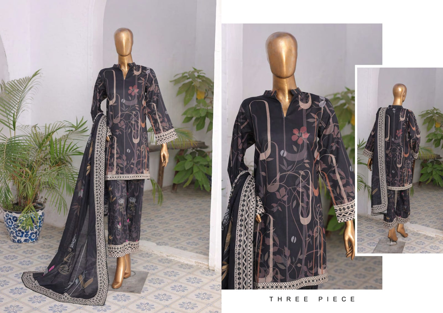RAYA EXCLUSIVE MID SUMMER EMBROIDERED SLUB COTTON