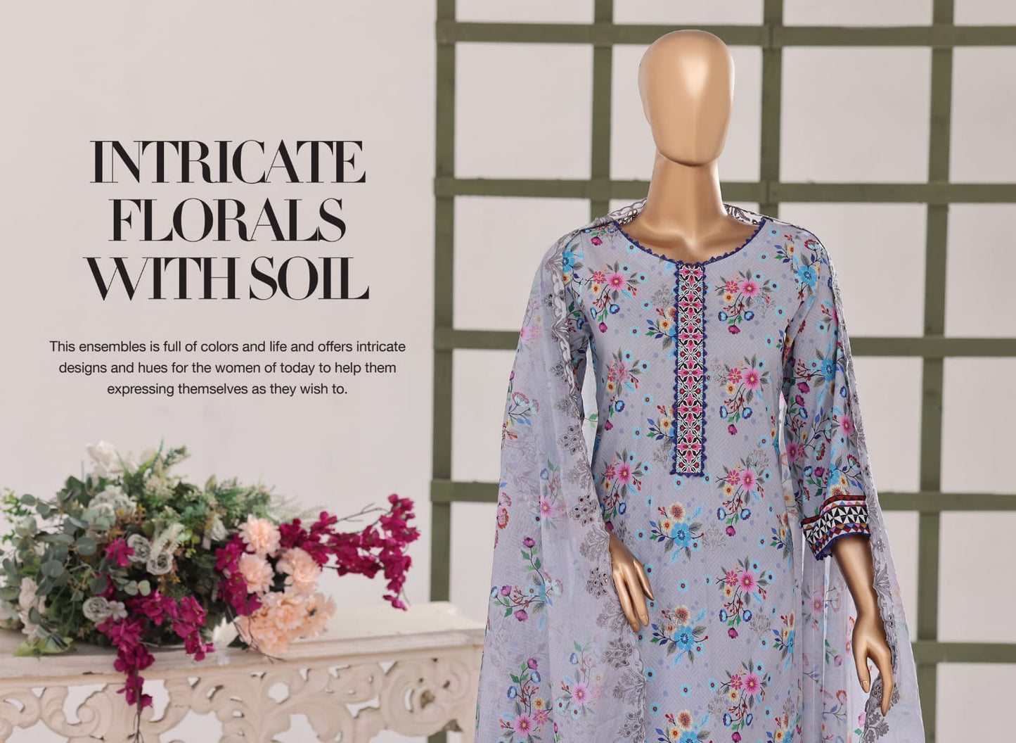 Samira Digital Printed Embroidered Chikankari Lawn Collection
