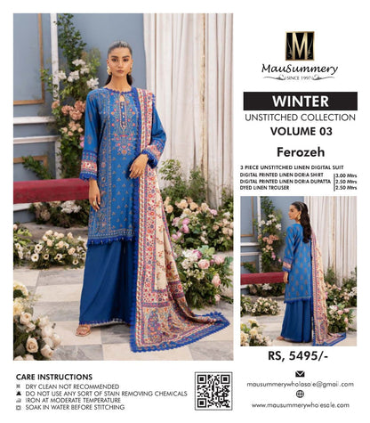 MAUSUMMERY Digital Printed Linen Bana Dora Collection