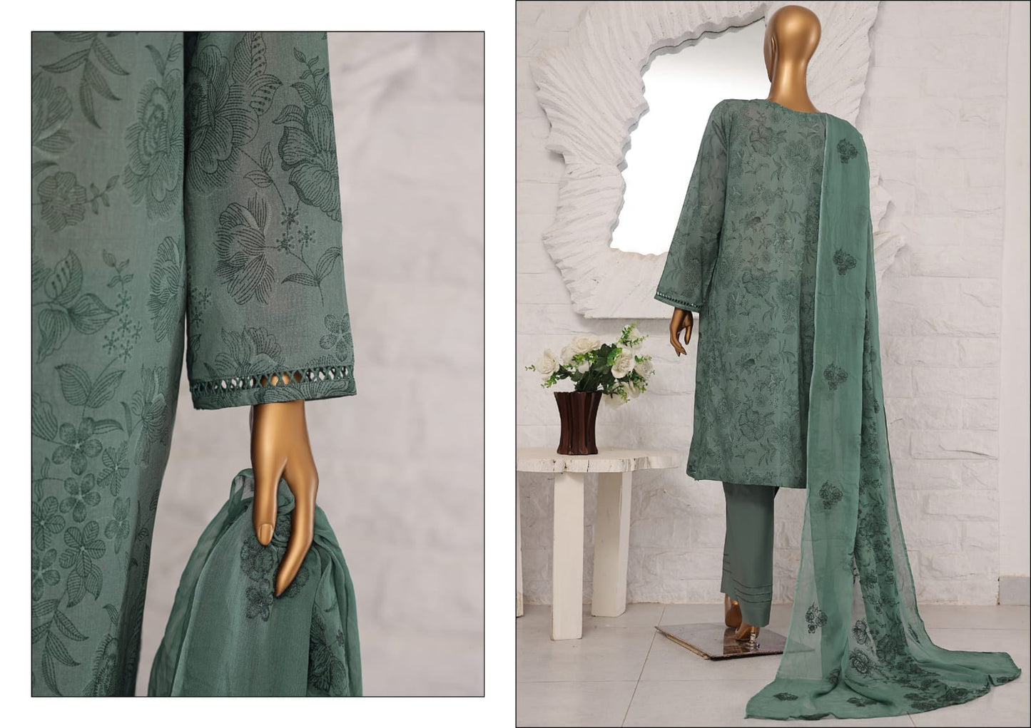 Mother's Embroidered Bamber Chiffon Dupatta