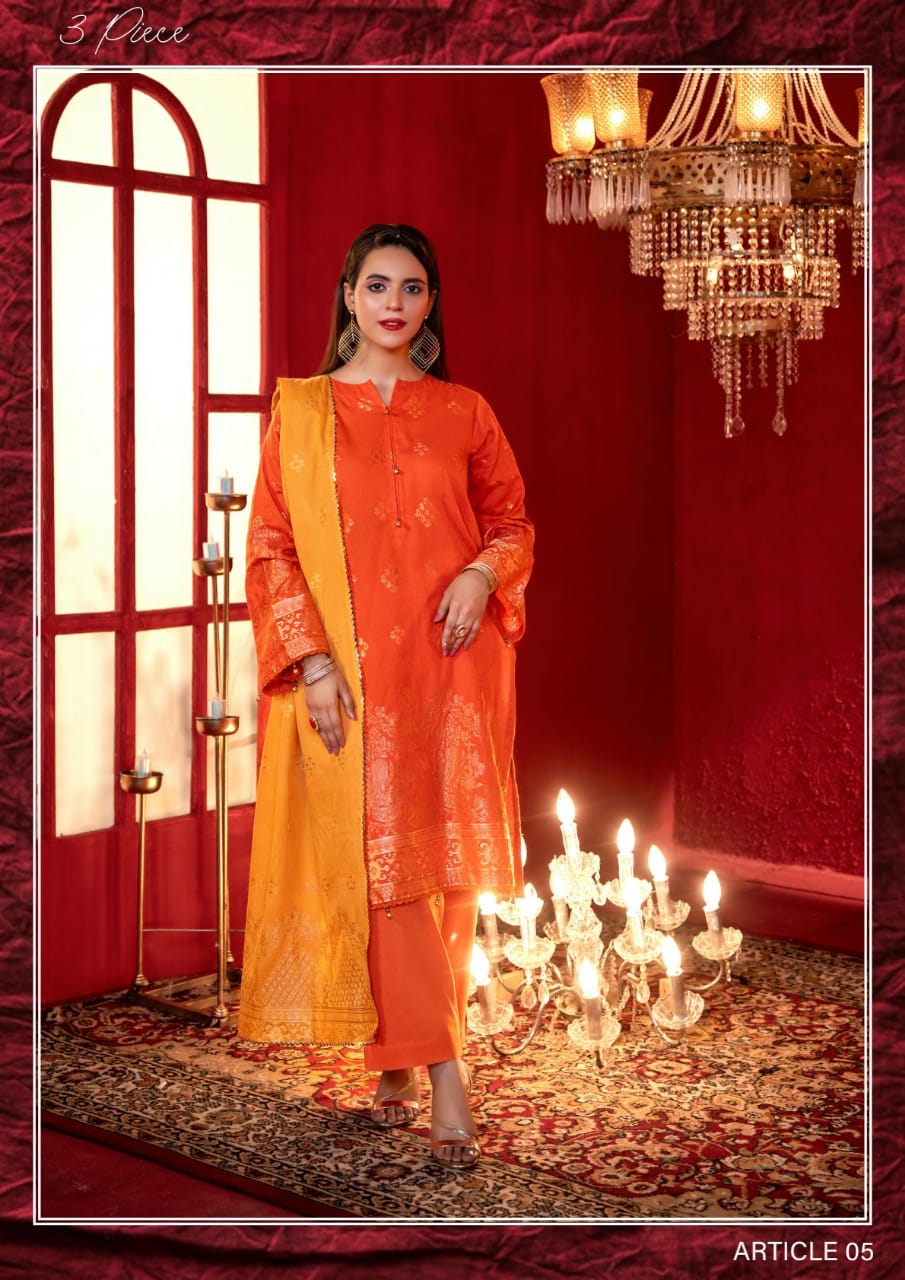 JACQUARD Premium Broshia Banarsi Jacquard Lawn Collection DROP-1