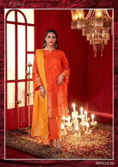 JACQUARD Premium Broshia Banarsi Jacquard Lawn Collection DROP-1