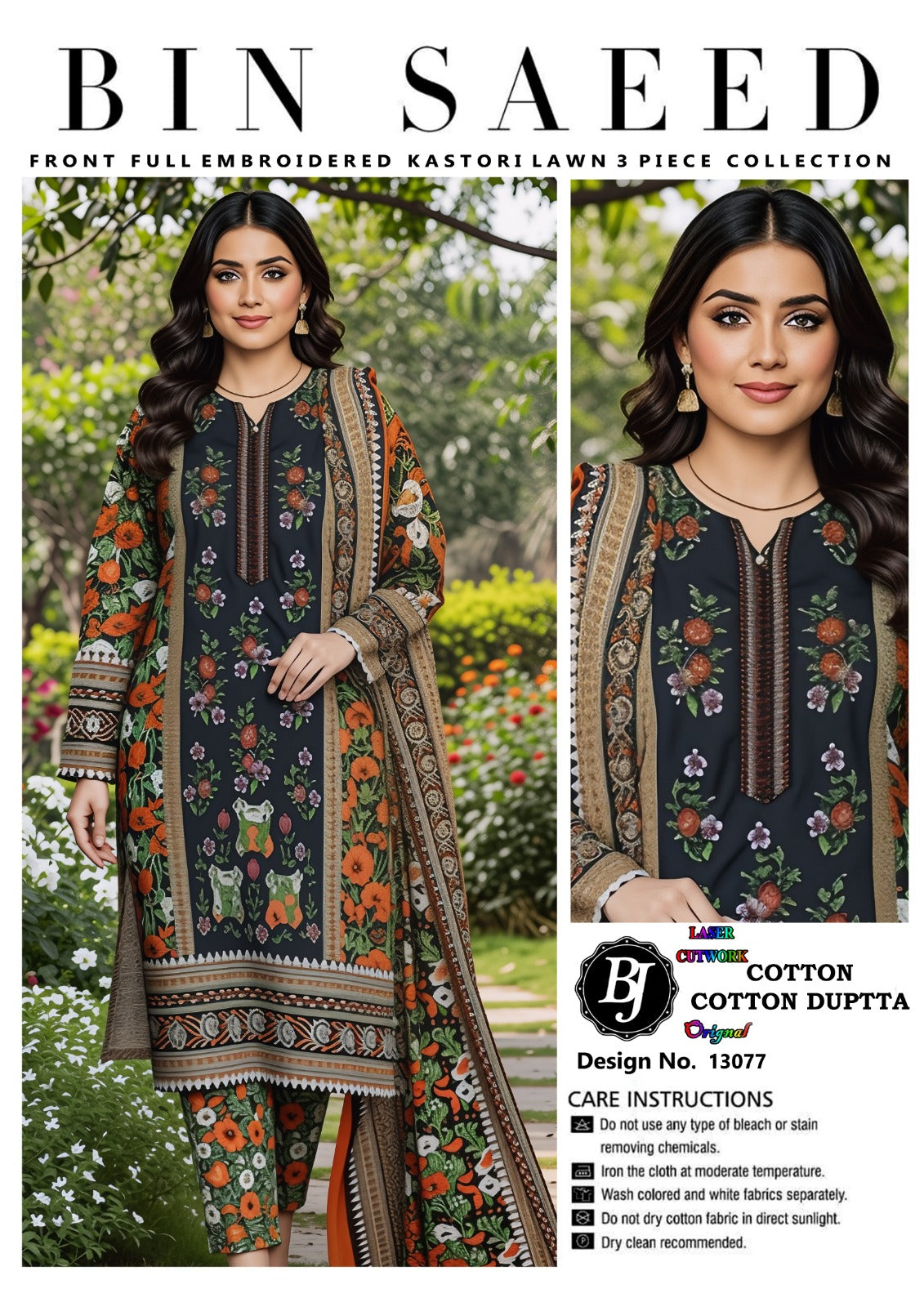 Bin Saeed Lawn Embroidered Collection BJ