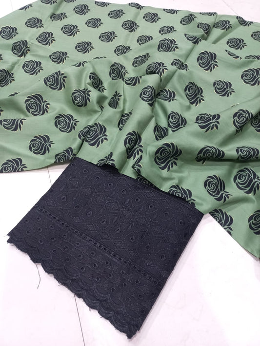Printed 2 Pcs With Chikan Trouser