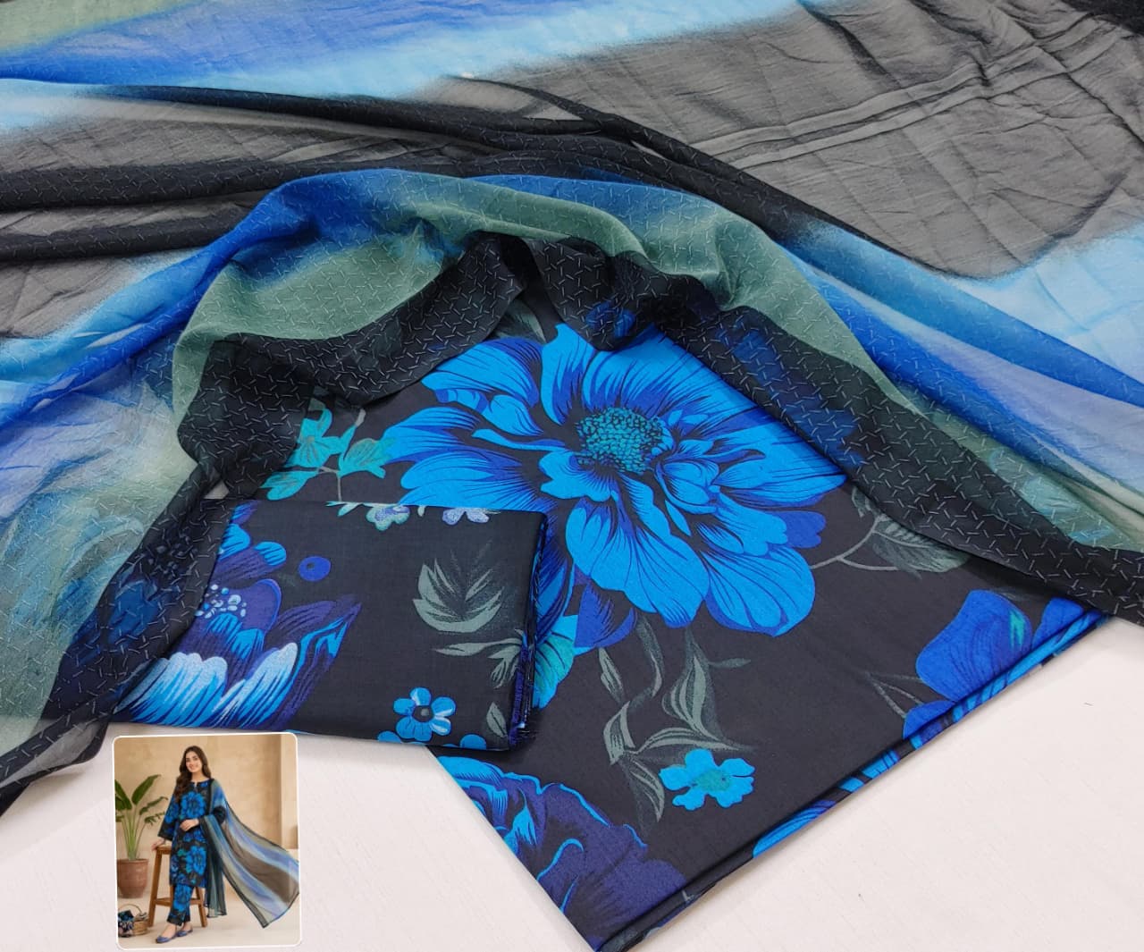 Printed Lawn With Chiffon Dupatta Collection