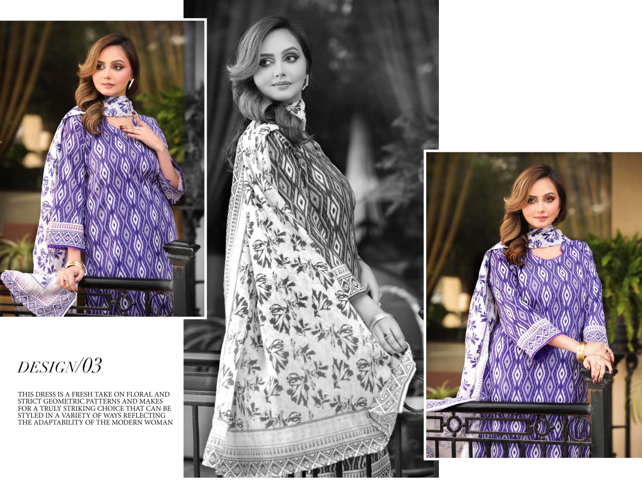 Bin Naeem DIGITAL PRINTED LAWN platinum