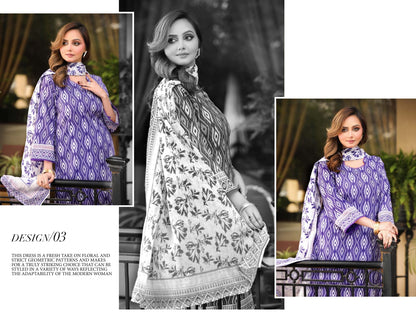 Bin Naeem DIGITAL PRINTED LAWN platinum